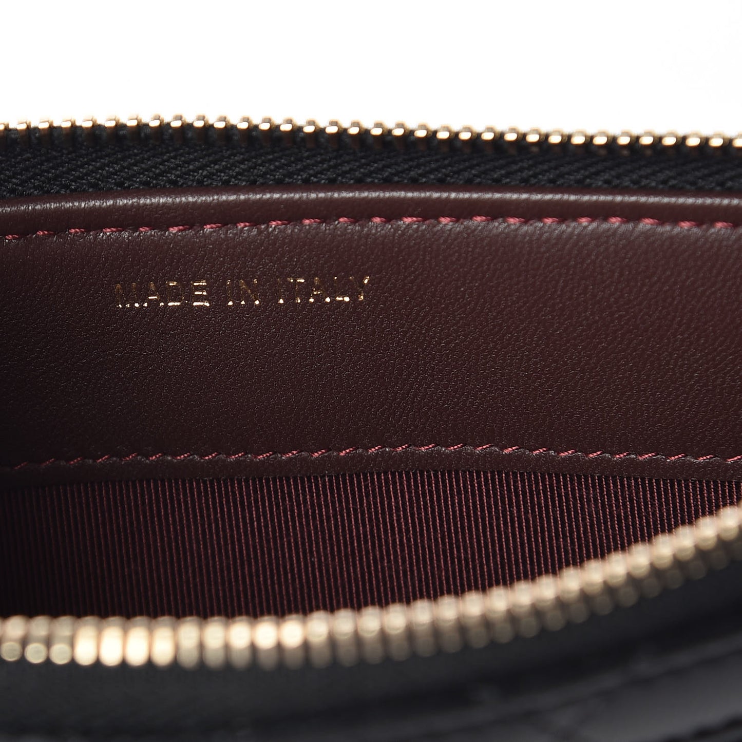 Lambskin Quilted Zip Pouch Black