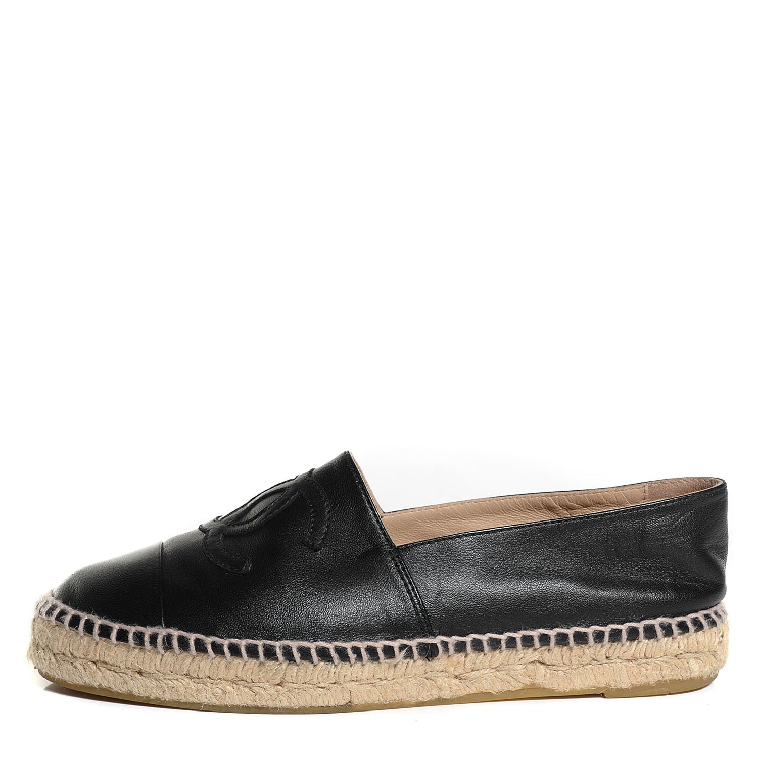 Chanel Lambskin CC Espadrilles 37 Black 1 of 8