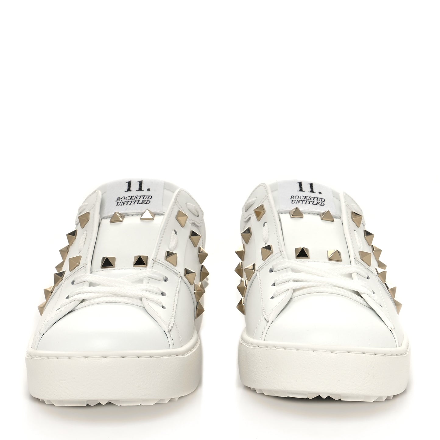 Calfskin Untitled Rockstud Slide Sneakers 38 White