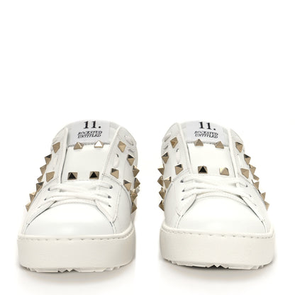 Valentino Garavani Calfskin Untitled Rockstud Slide Sneakers 38 White 2 of 9