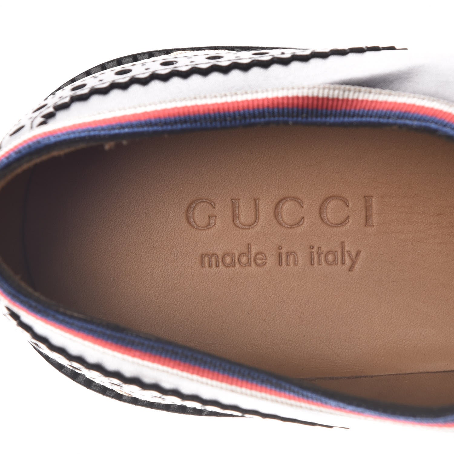 Gucci Calfskin Bee Star Embroidered Mens Captoe Derby Loafers 8.5 Black 6 of 11