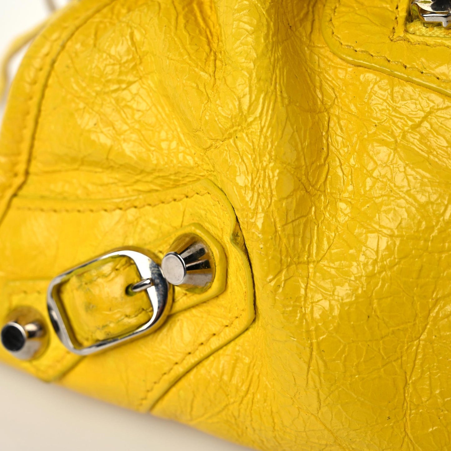 Agneau Classic Silver Hardware City S Jaune Soleil