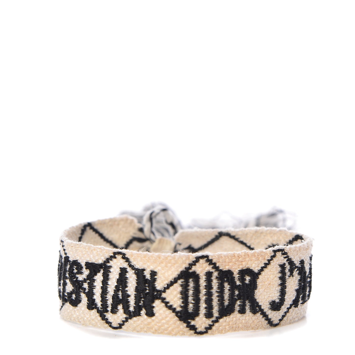 Woven Cotton J'Adior Friendship Bracelet White Black