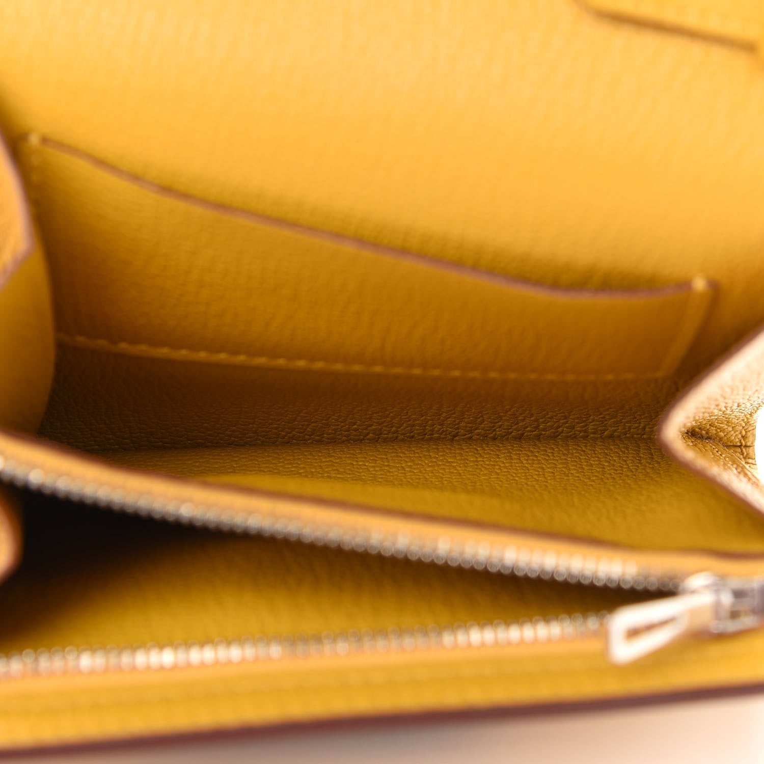 Hermes Chevre Mysore Mini Cinhetic Wallet Jaune Ambre 5 of 9