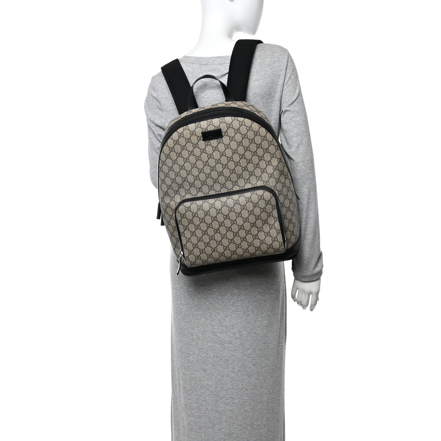 Gucci GG Supreme Monogram Medium Backpack Black 2 of 14