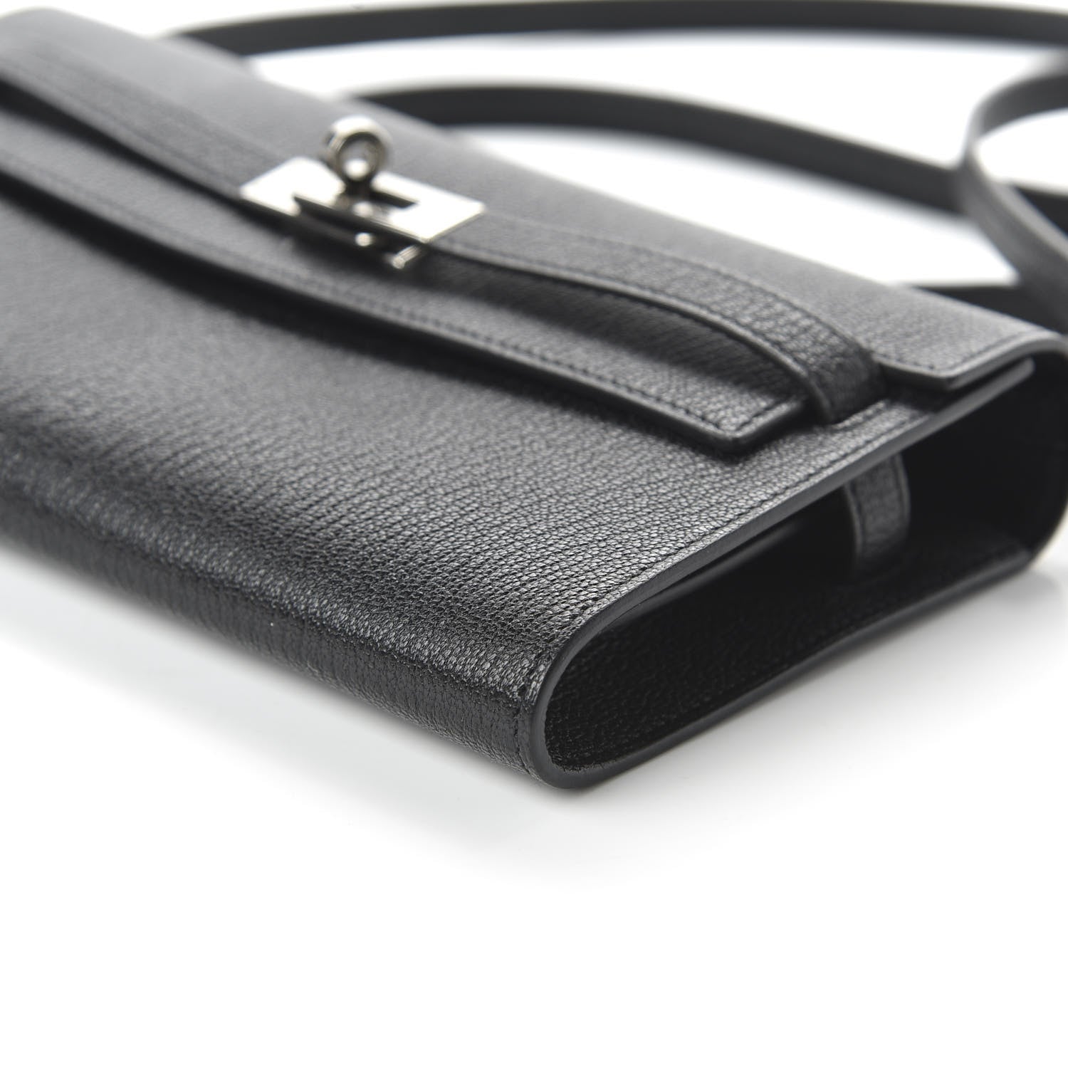 Hermes Chevre Mysore Kelly Wallet To Go Black 7 of 10