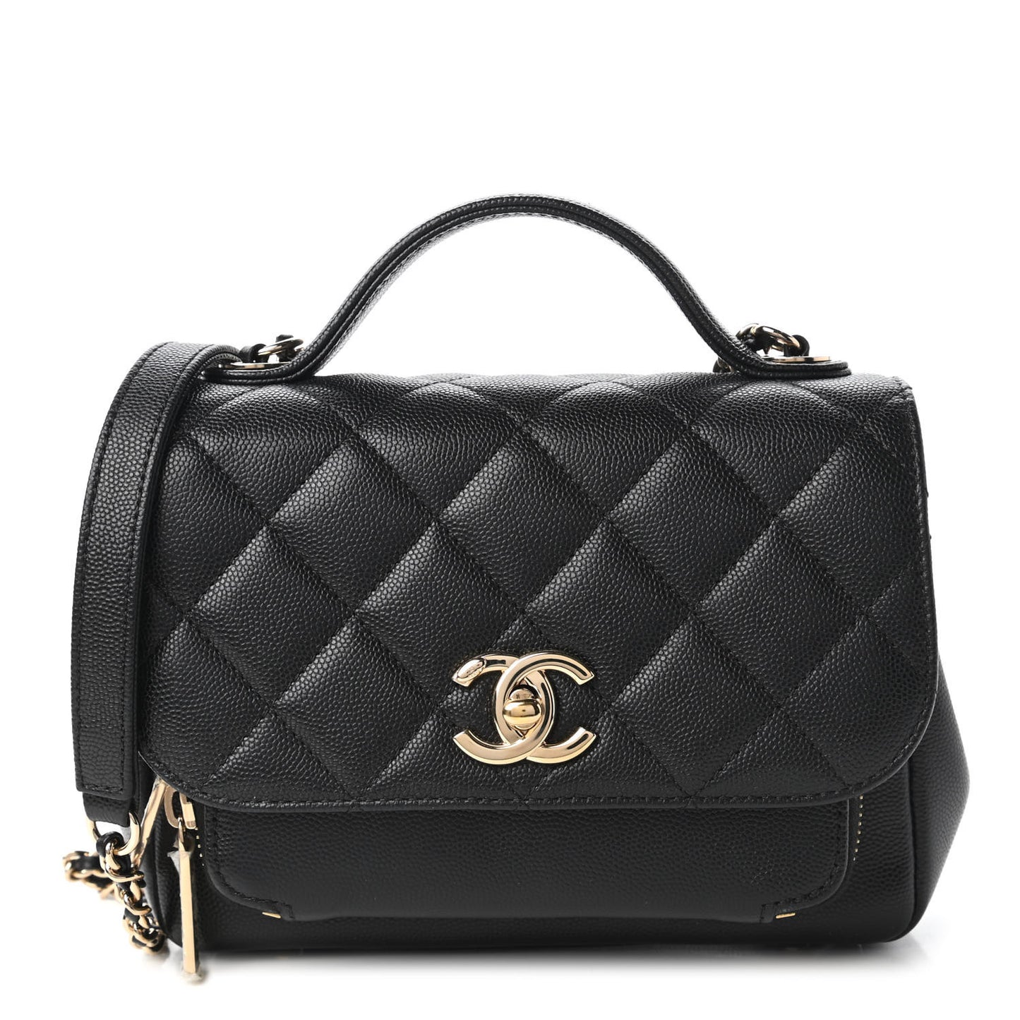 Caviar Quilted Small Business Affinity Flap Black
