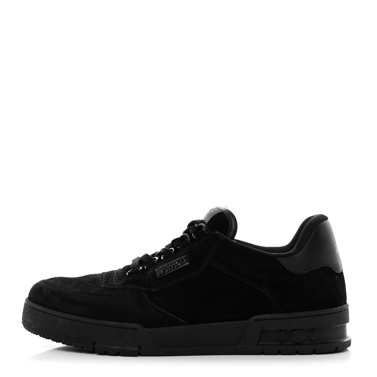 Suede Mens LV Trainer Sneakers 8 Black