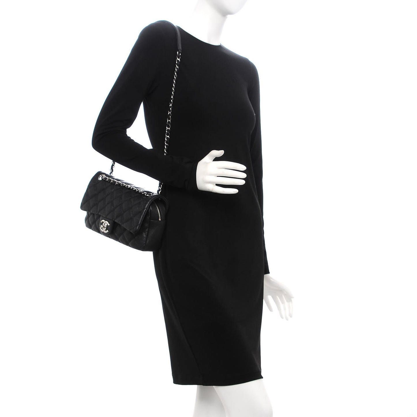 Caviar Quilted Medium Easy Flap Black