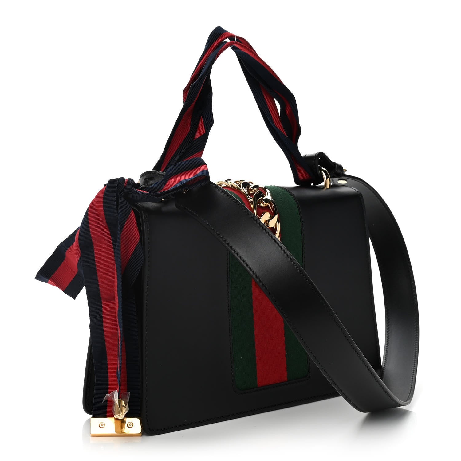 Gucci Calfskin Small Sylvie Shoulder Bag Black 3 of 13