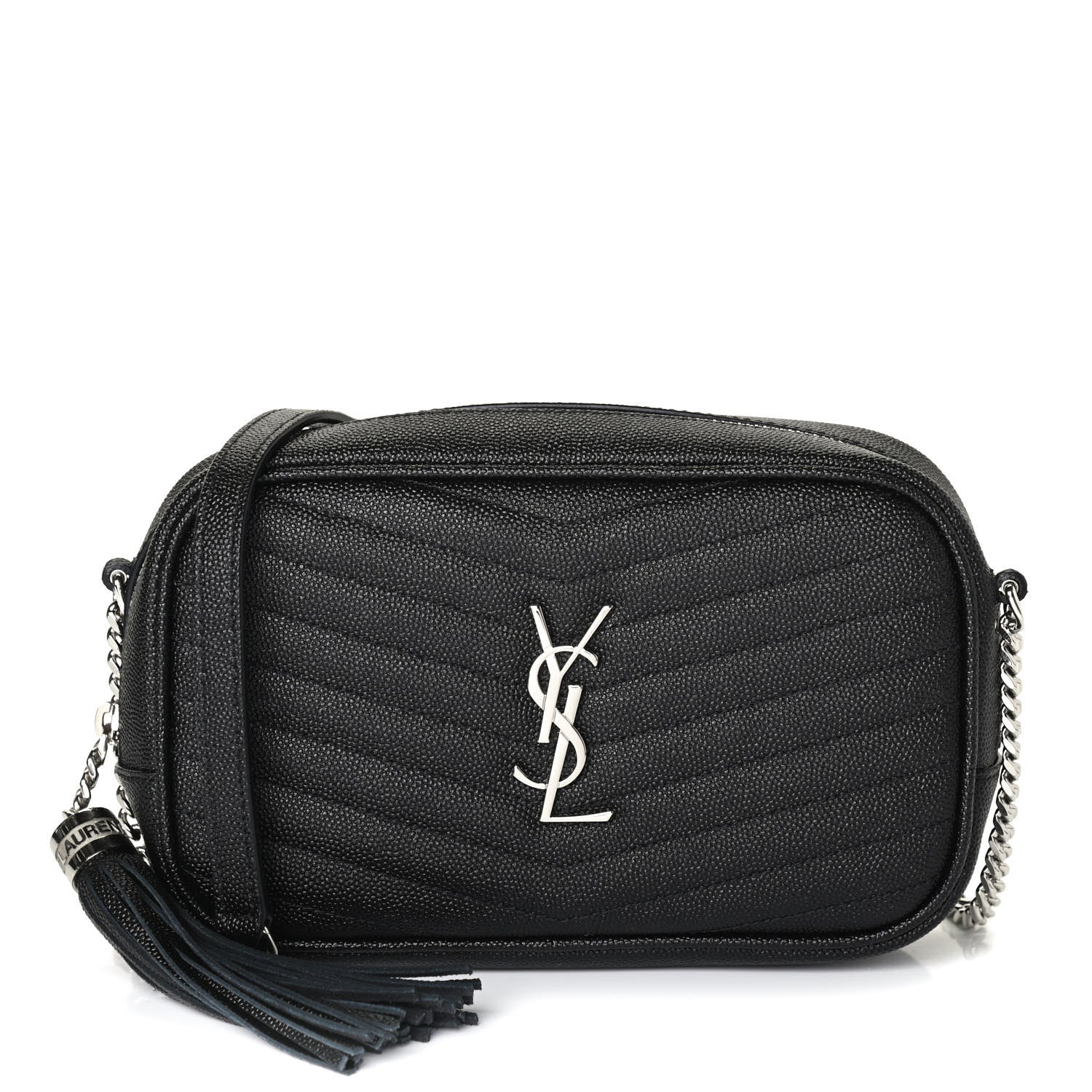 Saint Laurent Grain De Poudre Matelasse Monogram Mini Lou Camera Bag Black 1 of 4