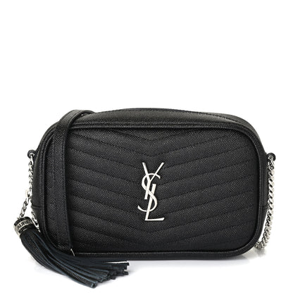 Saint Laurent Grain De Poudre Matelasse Monogram Mini Lou Camera Bag Black 1 of 4