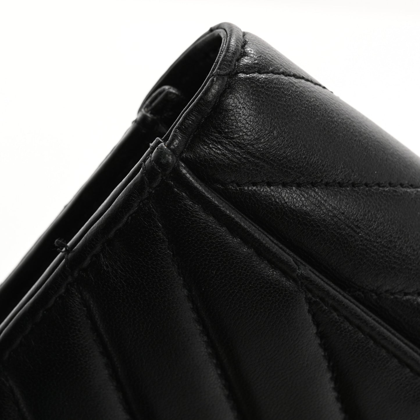 Lambskin Y Quilted Monogram Large Loulou Flap Wallet Black