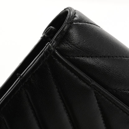 Saint Laurent Lambskin Y Quilted Monogram Large Loulou Flap Wallet Black 10 of 13
