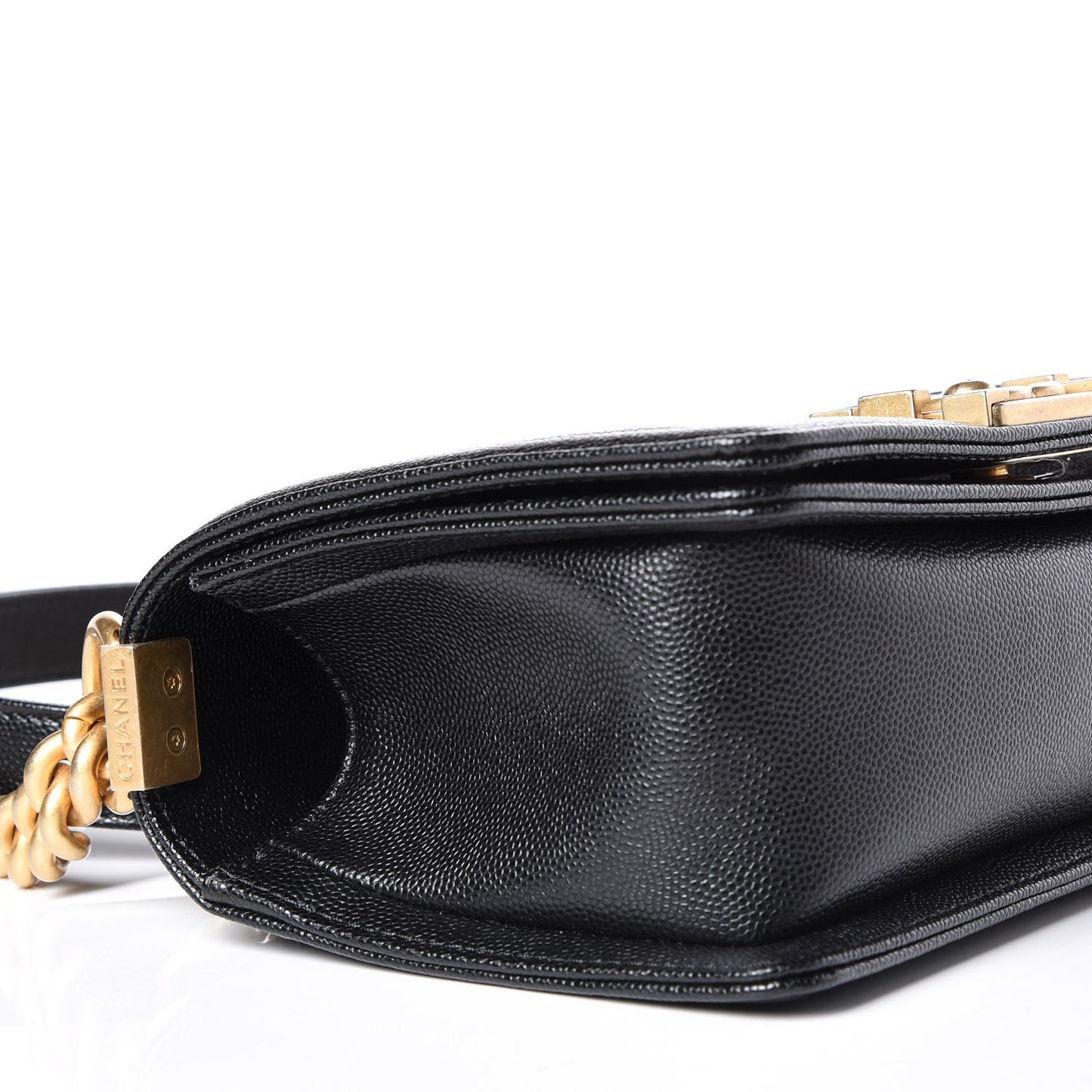 Caviar Quilted Small Boy Flap Black