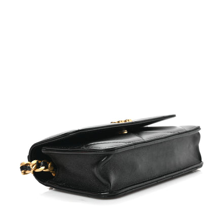 Chanel Lambskin Quilted Chanel 19 Flap Phone Holder With Chain Black 4 of 9