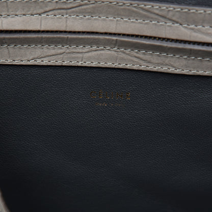 Celine Crocodile Embossed Nubuck Medium Phantom Luggage Grey 5 of 12
