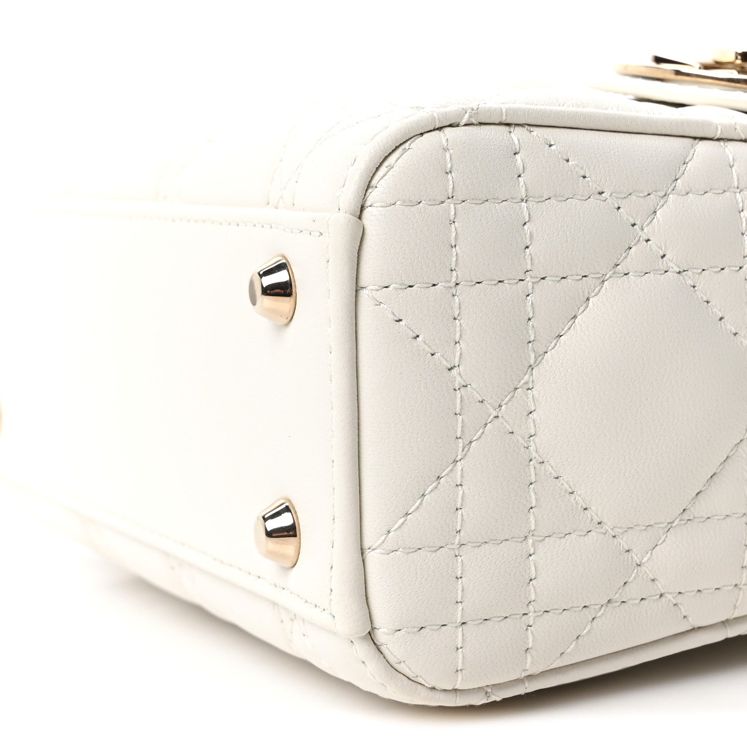 Christian Dior Calfskin Cannage Dioramour Mini Lady Dior White 10 of 10
