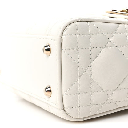 Christian Dior Calfskin Cannage Dioramour Mini Lady Dior White 10 of 10