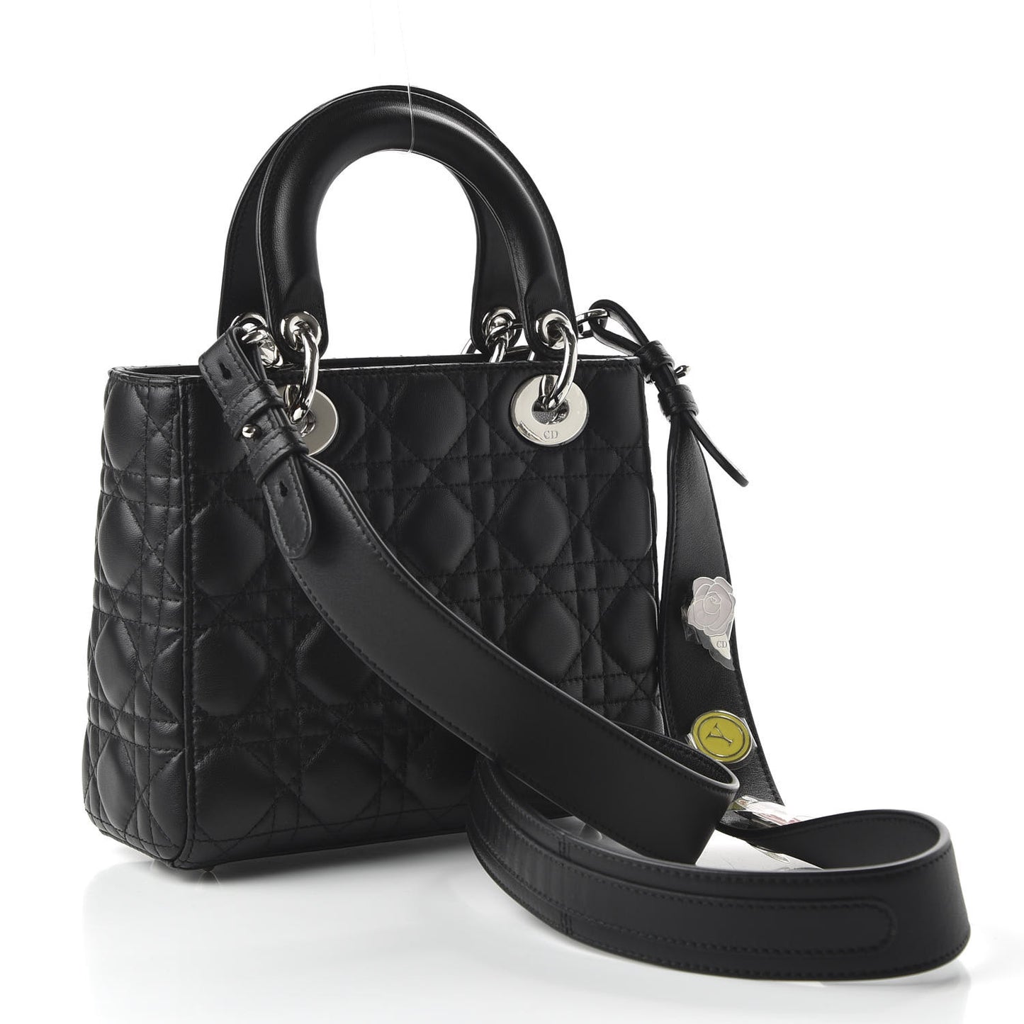 Lambskin Cannage Small Lucky Badges My Lady Dior Black