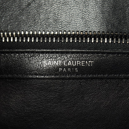 Saint Laurent Sheepskin Matelasse Chevron Monogram Medium College Bag Black 7 of 16