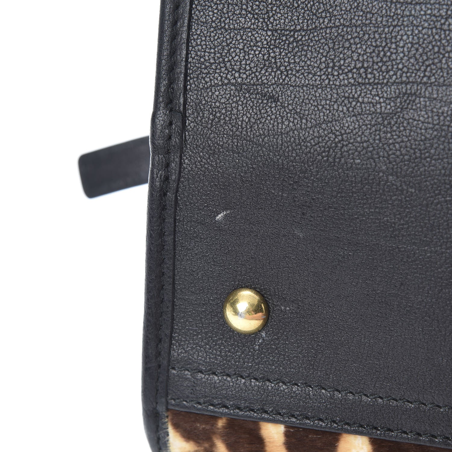 Saint Laurent Pony Hair Calfskin Leopard Print Medium Cabas Chyc Black 13 of 16