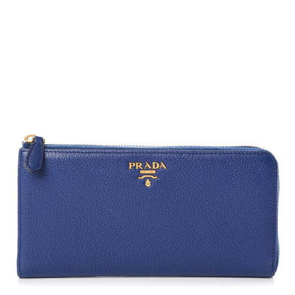 Prada Vitello Grain Zip Around Wallet Inchiostro 1 of 10