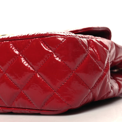 Chanel Shiny Crumpled Calfskin Quilted Wavy CC Hobo Red 10 of 11
