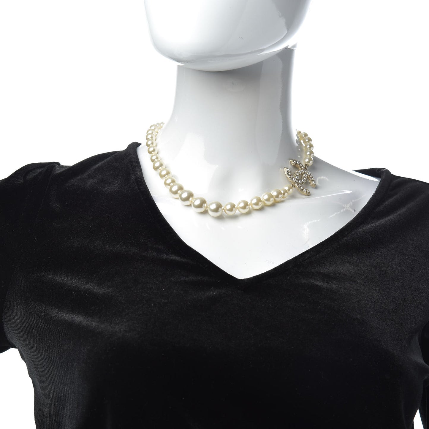 Pearl CC 100th Anniversary Necklace Light Gold