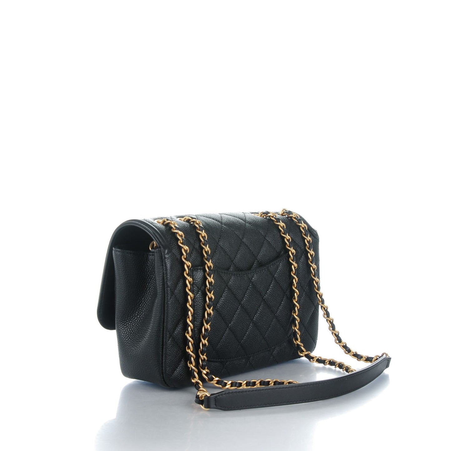 Caviar Quilted Small CC Filigree Flap Black
