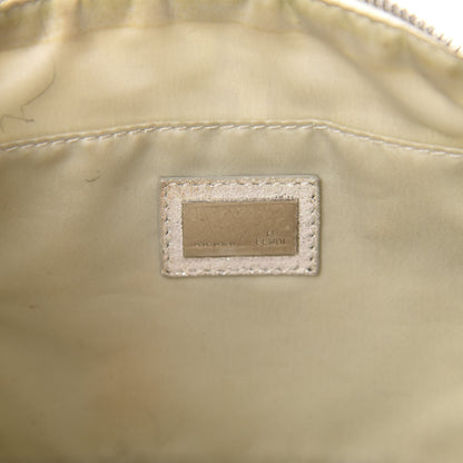 Fendi Metallic Lurex Zucchino Suede Small Shoulder Bag White Argento 8 of 12