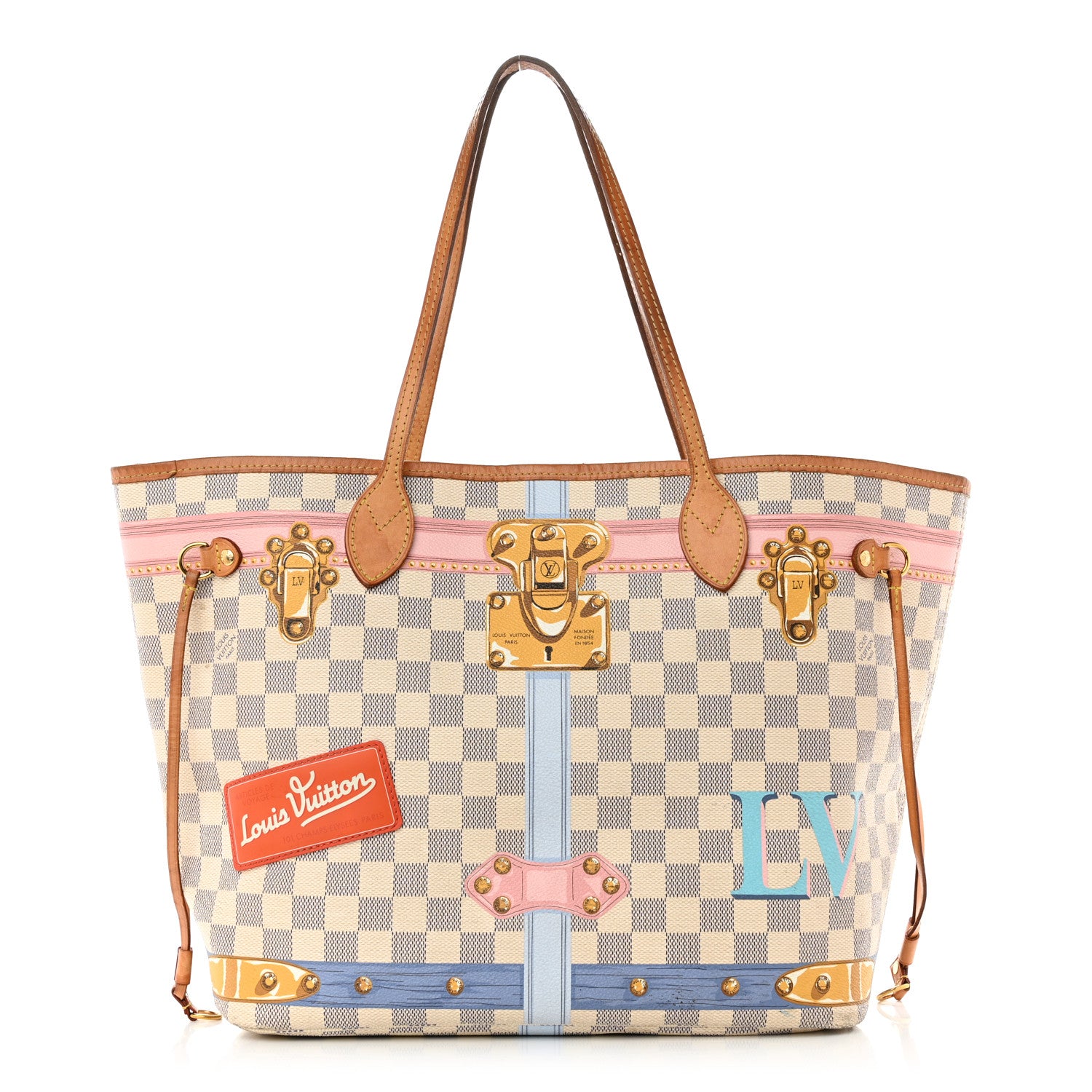 Louis Vuitton Damier Azur Summer Trunks Neo Neverfull MM 3 of 20