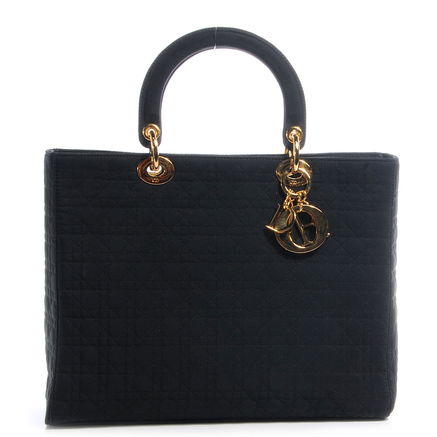 Christian Dior Nylon Cannage Large Lady Dior Black 1 of 9