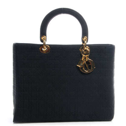 Christian Dior Nylon Cannage Large Lady Dior Black 1 of 9