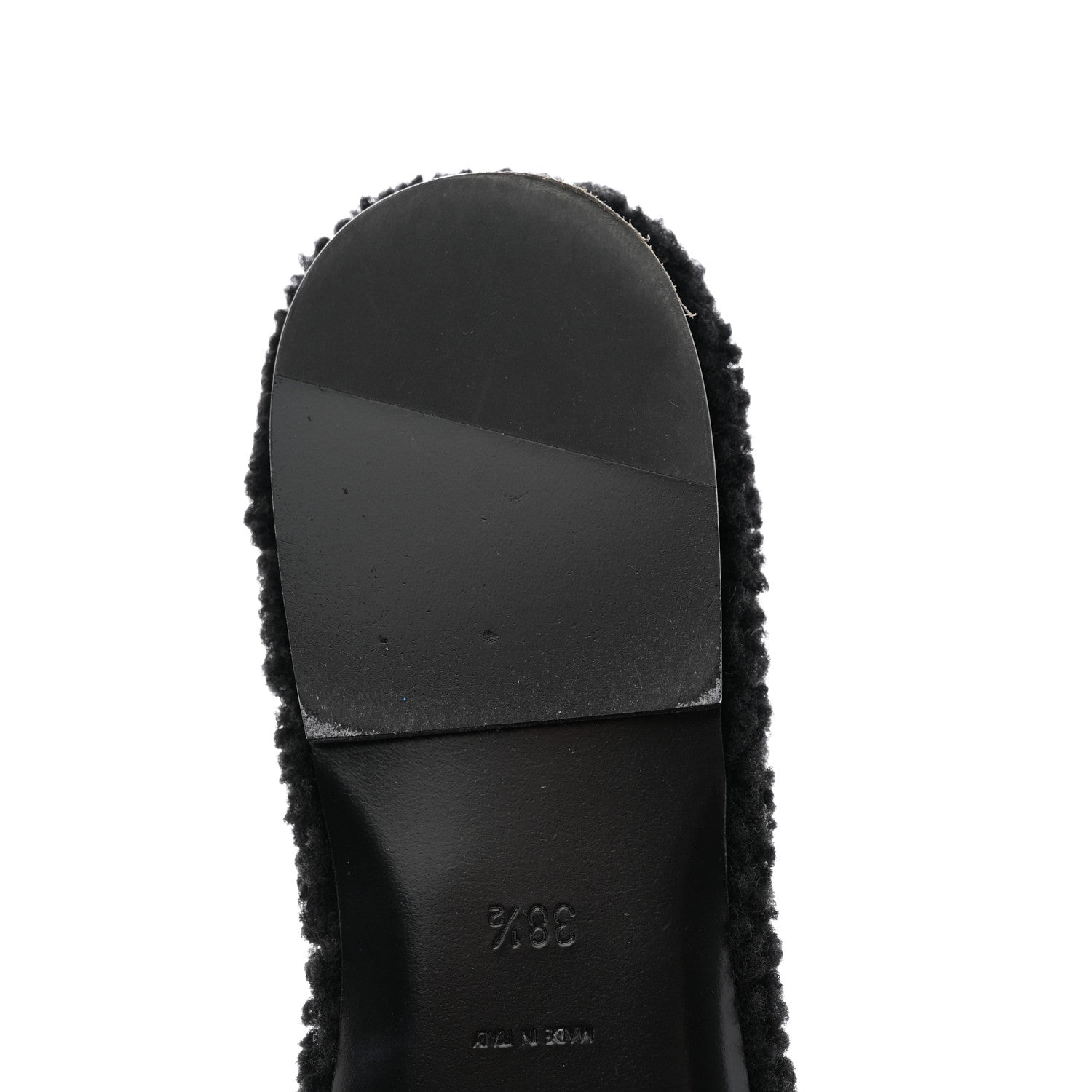 Saint Laurent Shearling Tribute Flat Mules 38.5 Black 12 of 13