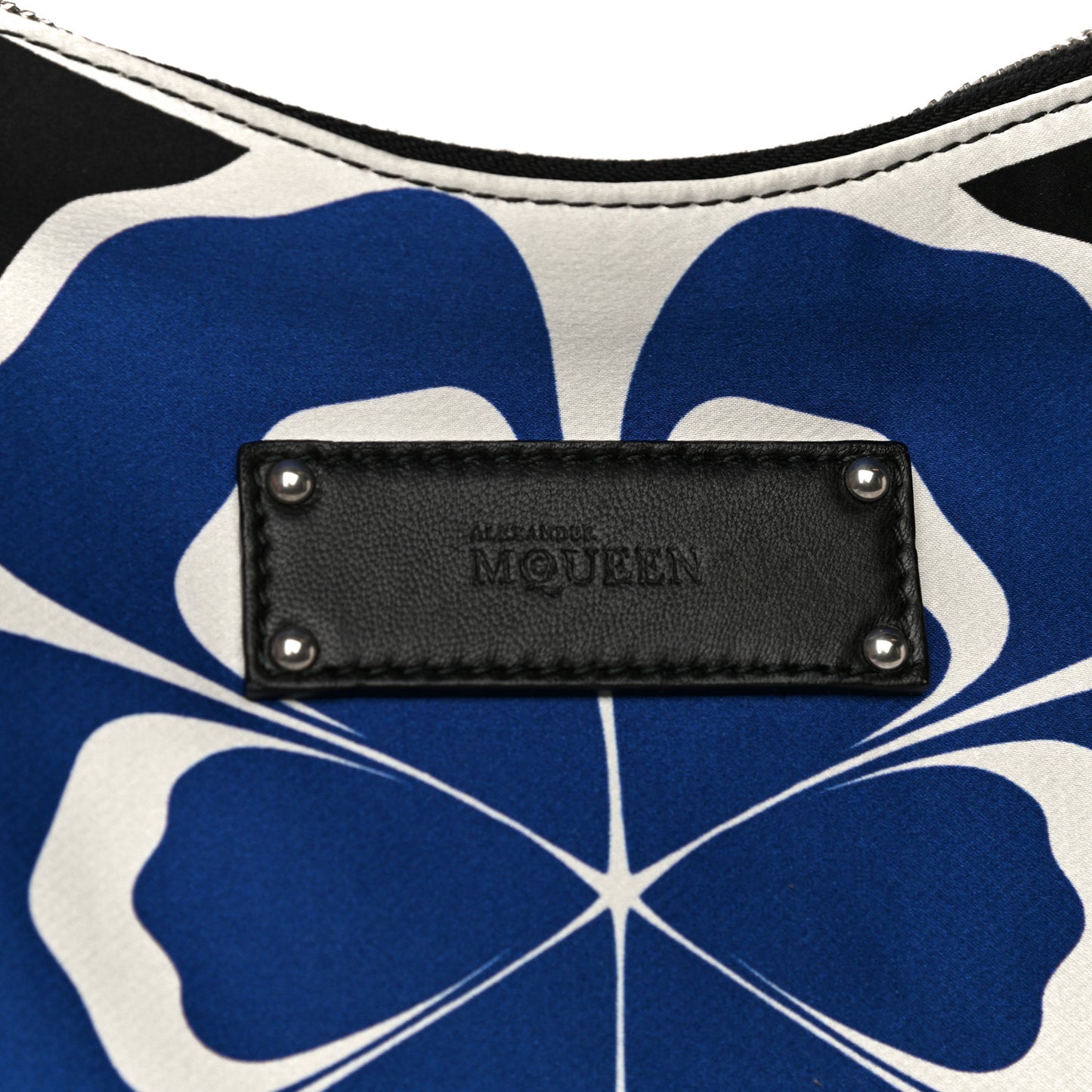Silk Flower Collage De Manta Clutch Royal Blue Black