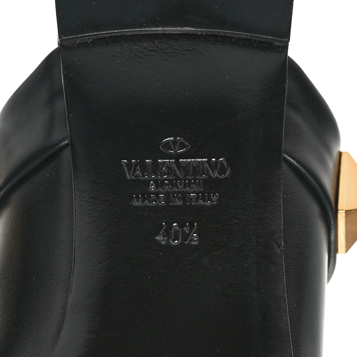 Valentino Garavani Calfskin Roman Stud Flat Mules 40.5 Black 7 of 9