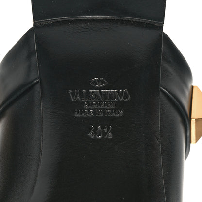 Valentino Garavani Calfskin Roman Stud Flat Mules 40.5 Black 7 of 9