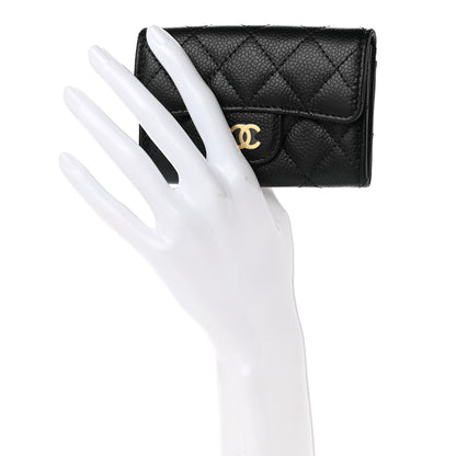 Chanel Caviar Quilted Flap Card Holder Wallet Black 2 of 9