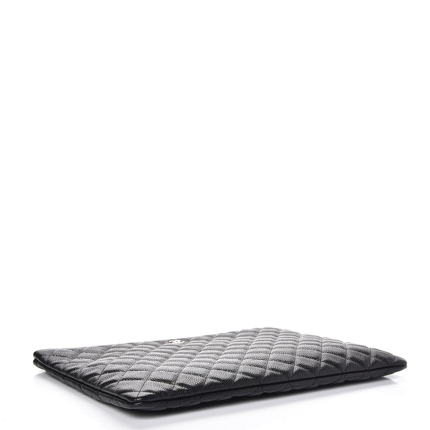 Caviar Quilted Large Cosmetic Case Black