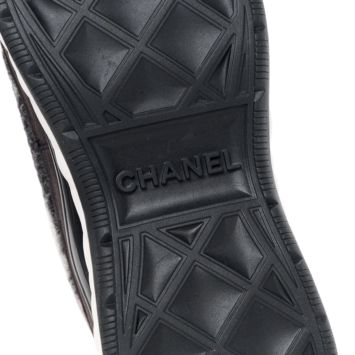 Chanel Suede Calfskin Mixed Fibers CC Sneakers 38.5 Grey Dark Grey Light Grey 6 of 10