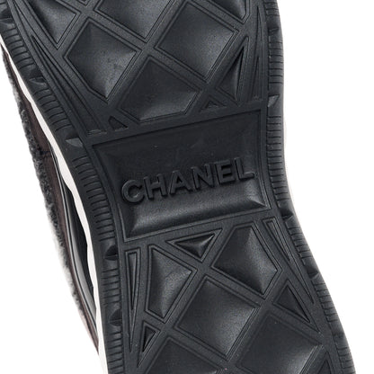 Chanel Suede Calfskin Mixed Fibers CC Sneakers 38.5 Grey Dark Grey Light Grey 6 of 10