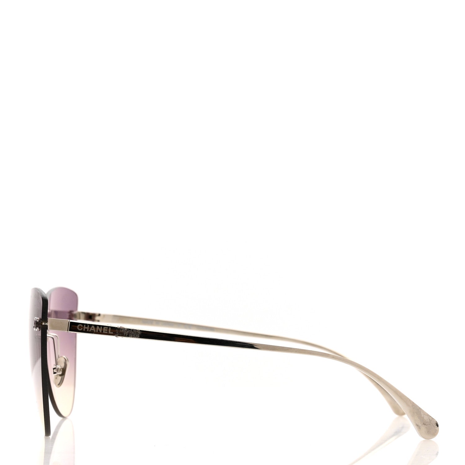 Chanel Titanium Frameless Cat Eye CC Sunglasses 4273-T 3 of 7