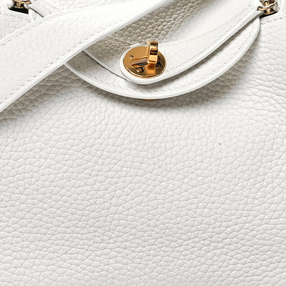 Hermes Taurillon Clemence Mini Lindy 20 New White 8 of 10