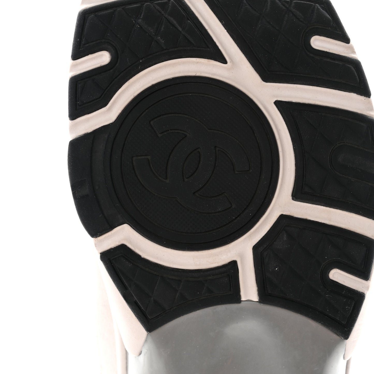 Mesh Suede Calfskin Grained Calfskin Mens CC Sneakers 45 Gray White