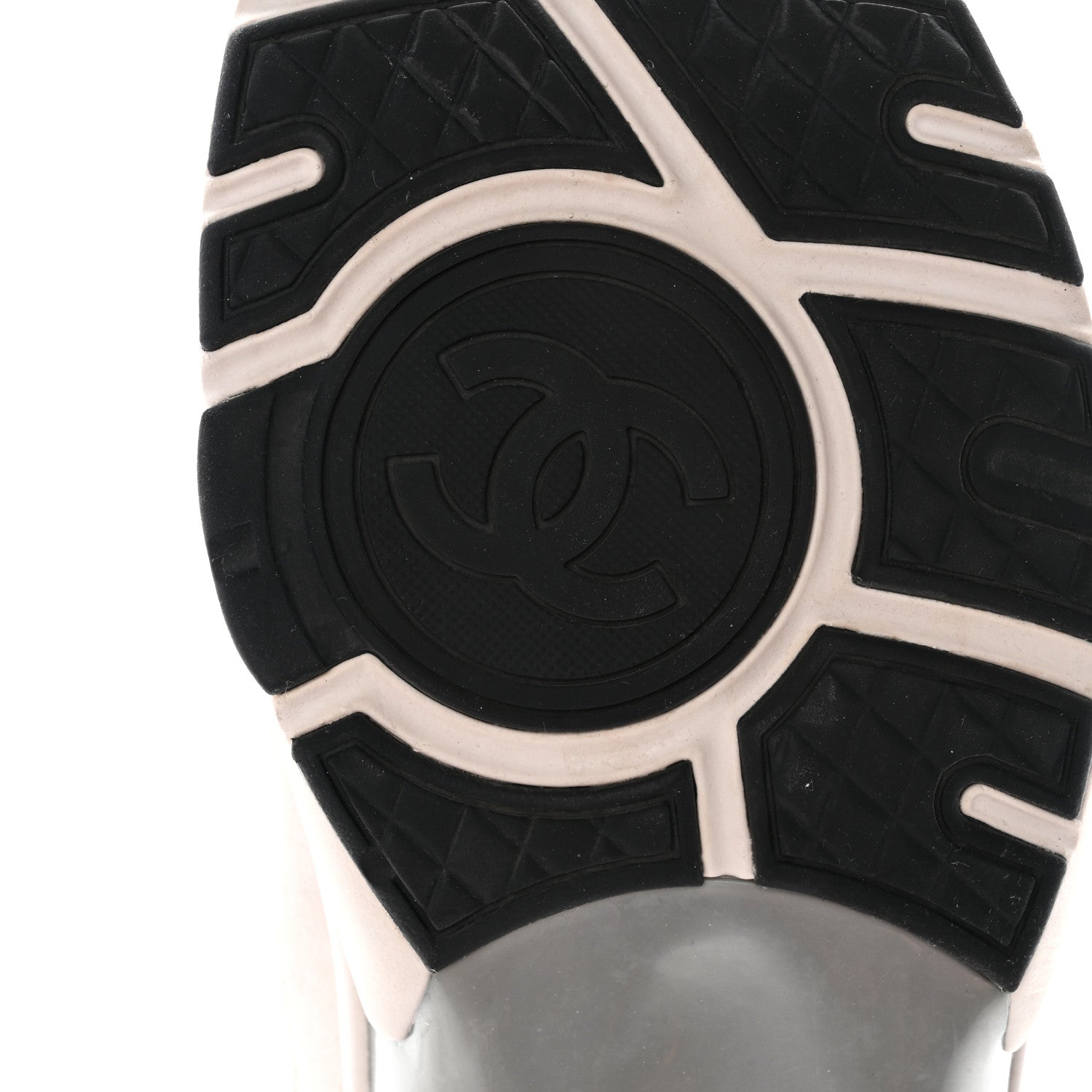 Chanel Mesh Suede Calfskin Grained Calfskin Mens CC Sneakers 45 Gray White 5 of 18