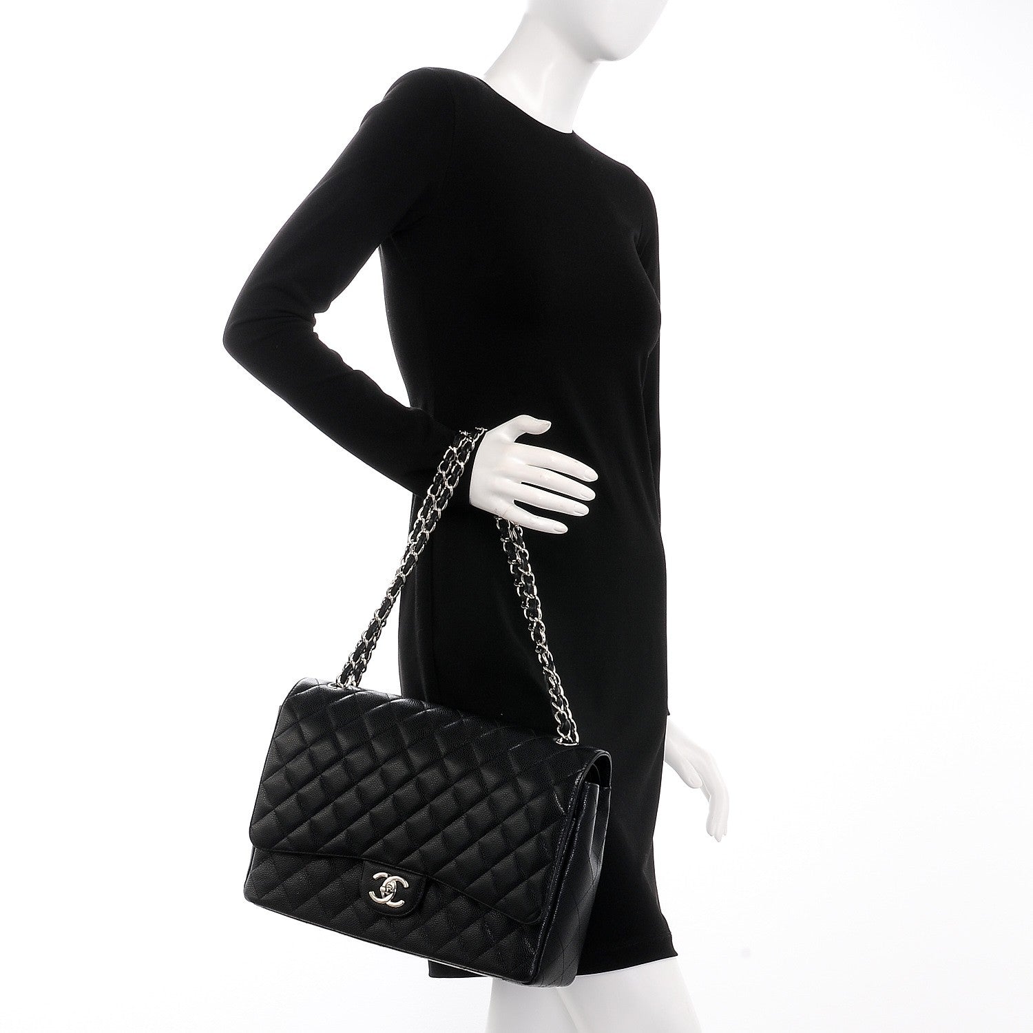 Chanel Caviar Quilted Maxi Double Flap Black 2 of 10