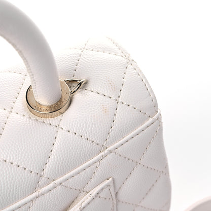 Chanel Caviar Quilted Mini Coco Handle Flap White 12 of 13