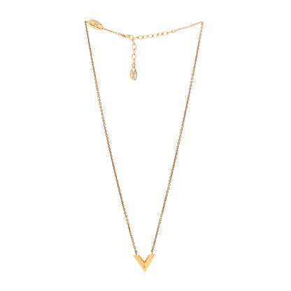 Louis Vuitton Brass Essential V Necklace Gold 3 of 6