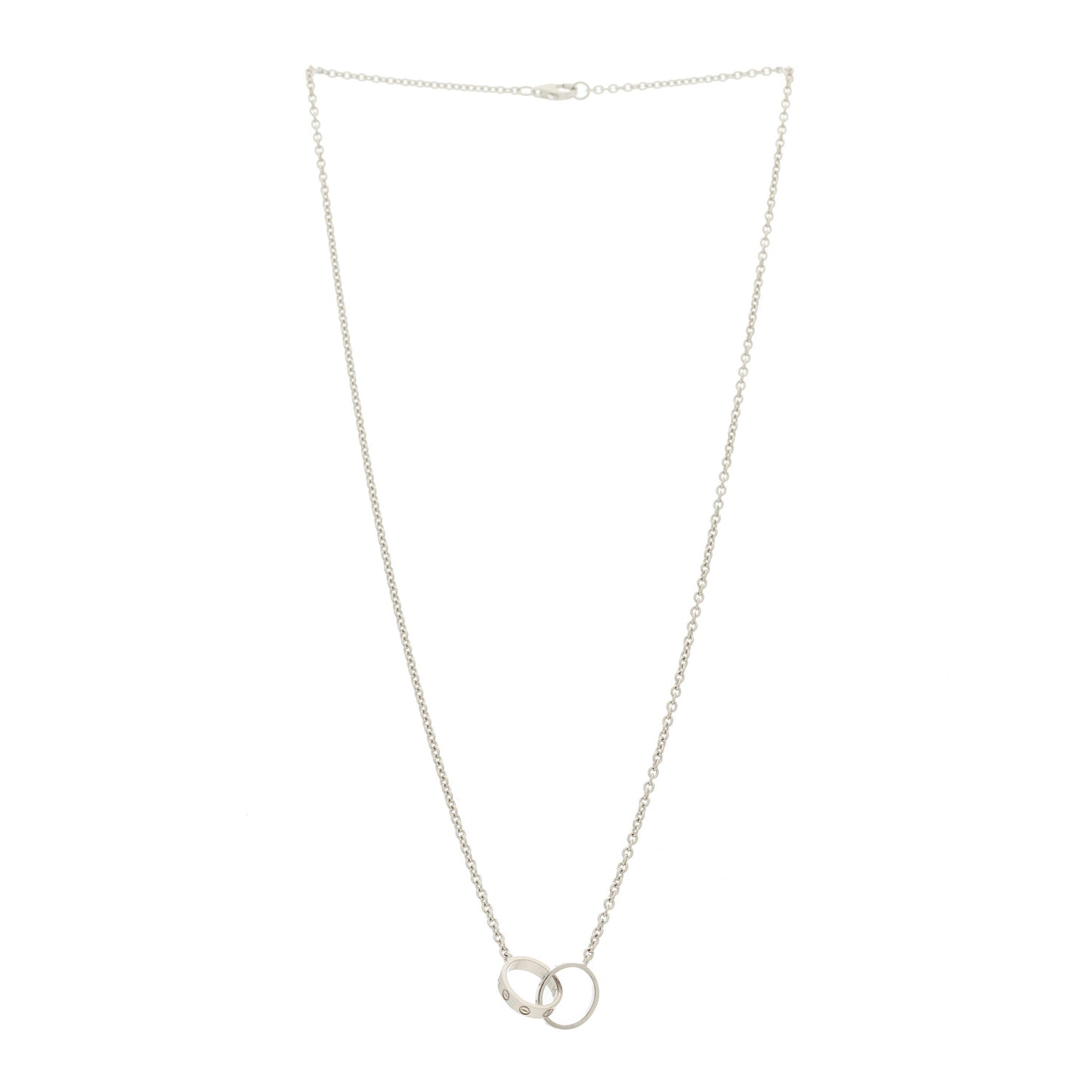 18K White Gold Interlocking LOVE Necklace